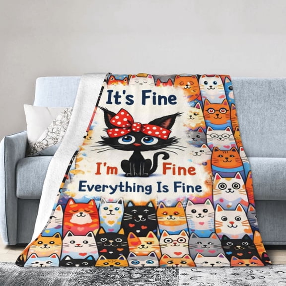 Cat Blanket Cozy Soft Gift for Cat Lovers Home Decor 50x40