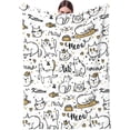 thumbnail image 1 of Cat Blanket, Cute Cat Pet Animal Gifts for Women Adult Throw Blanket Bedding Room Decor Flannel Blanket Soft Plush Warm Fleece Blankets&Throws for Couch Living Room 60"x50", 1 of 6