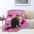 thumbnail image 1 of Cat Blanket Cute Pink Cat for You Print Throw Blankets for Couch Sofa Bed Lightweight Soft Cozy Fleece Plush Warm Flannel Bedding Blanket Cat Lover Gifts for Baby Boys Girls Kids Women 50"x60", 1 of 6