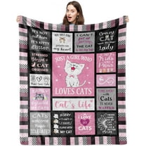 Cat Blanket, Funny Cat Gifts for Cat Lovers, Cat Memorial Gifts, Cat Lover Gifts for Women/Girls, Gift for Cat Lovers, Cat Mom Gifts, Cat Decor, Cat Themed Gift, Cat Lady Gift Throw 60"x80"