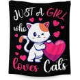 thumbnail image 1 of Cat Blanket Gifts for Adults - 60x80 Inches Cute Throw Blanket for Women & Girls - Black Soft Fuzzy Plush Blankets for Bed, Couch, Living Room, 1 of 6