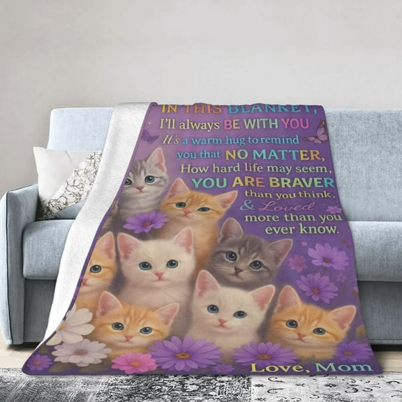 Cat Blanket Gifts for Girls Women Cat Gifts for Cats Lovers Soft Flannel Cats Throw Blanket Birthday Decor Stuff 50x40