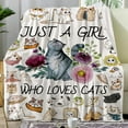 thumbnail image 1 of Cat Blanket Ultra Soft Flannel Throw Blanket Just a Girl Who Loves cat Blankets Cat Gifts for Cat Lovers Cozy Lightweight Blankets for Women Kids Adults 50"X 40", 1 of 6