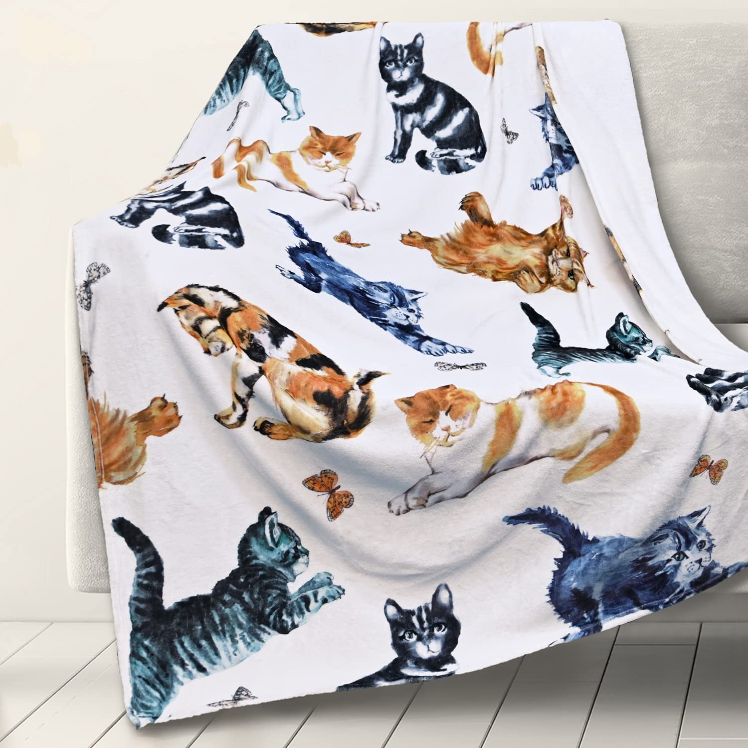 Fleece blankets with cats on them sales