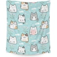 thumbnail image 1 of Cat Blankets for Cat Lovers - 40x50 Inches Cute Throw Blanket for Women & Girls - Light Blue Soft Fuzzy Plush Blanket for Couch, Sofa, 1 of 6