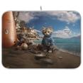 thumbnail image 1 of Cat Boat Sea Dish Drying Mat Dish Drainer Rack Mats Water Absorbent Non-Slip Easy Clean Heat Resistant for Kitchen Counter, 1 of 8