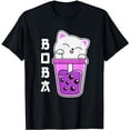 thumbnail image 1 of Cat Boba Anime Bubble Tea Neko Girls Kawaii Girls Teen T-Shirt, 1 of 3