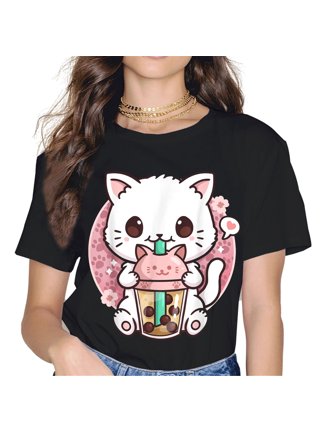 Ramen Cat Neko Anime Kawaii Japanese Merch Gifts Women Girls Unisex Form  T-Shirt