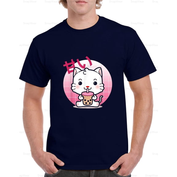 Cat Boba Tea Bubble Tea Anime Kawaii Neko Gifts Girls Teens Drink T-Shirt Unisex, up to 5XL