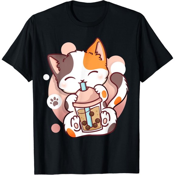 Cat Boba Tea Bubble Tea Kawaii Neko Kawaii Shirts T-Shirt
