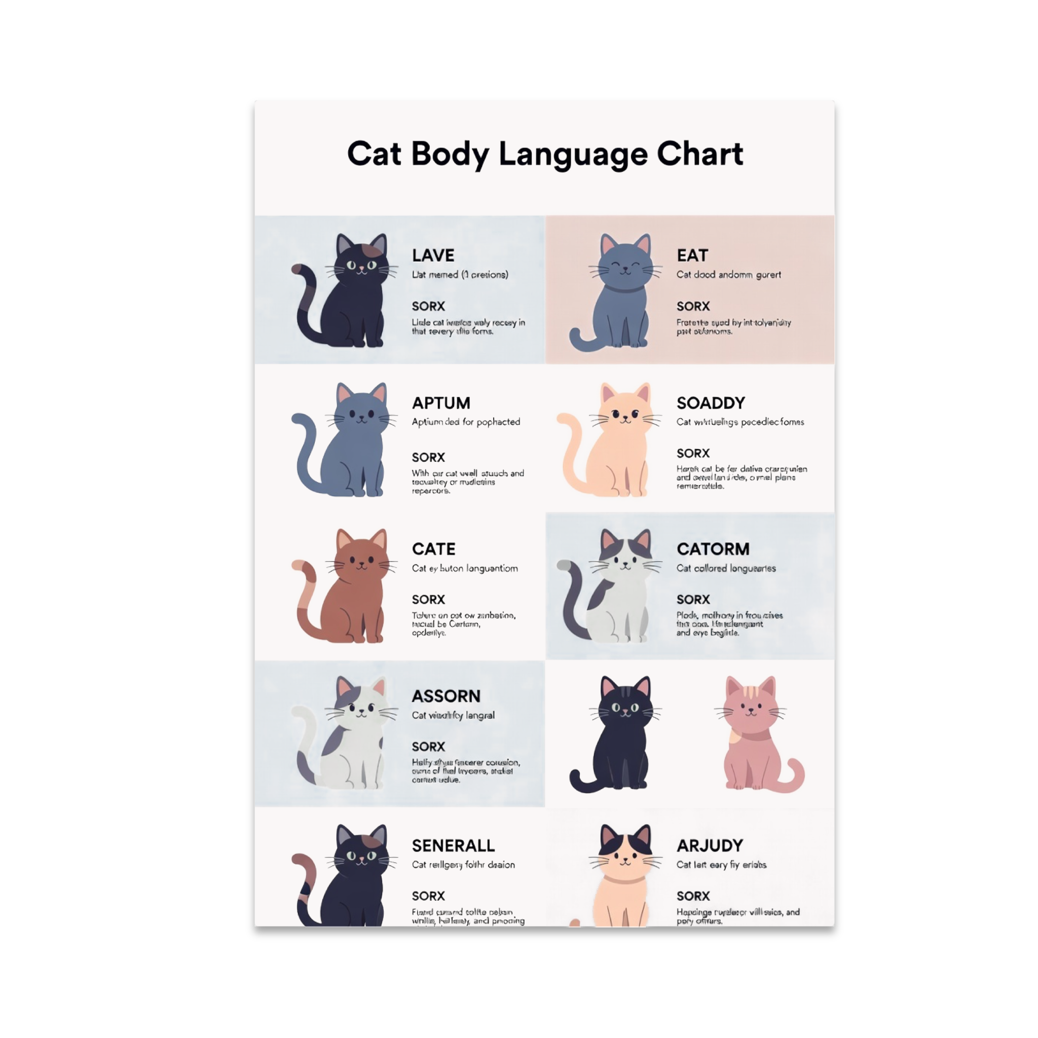 Cat Body Language Chart Cat Enthusiast 13x19 Poster Print Walmart Cat Body Language Chart Cat Enthusiast 13x19 Poster Print Walmart