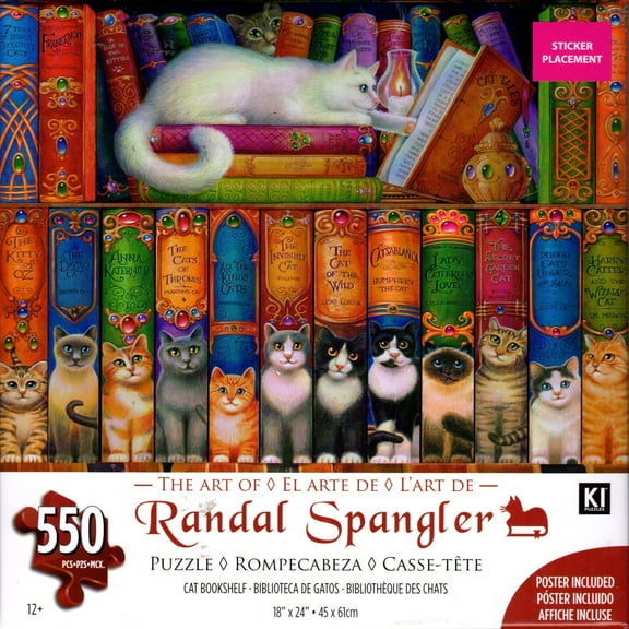 Cat Bookshelf 550 Piece Puzzle