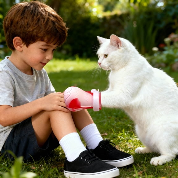 Cat Boots For Cats Scratch Silicone Covers - Pet Footwear Indoor Use