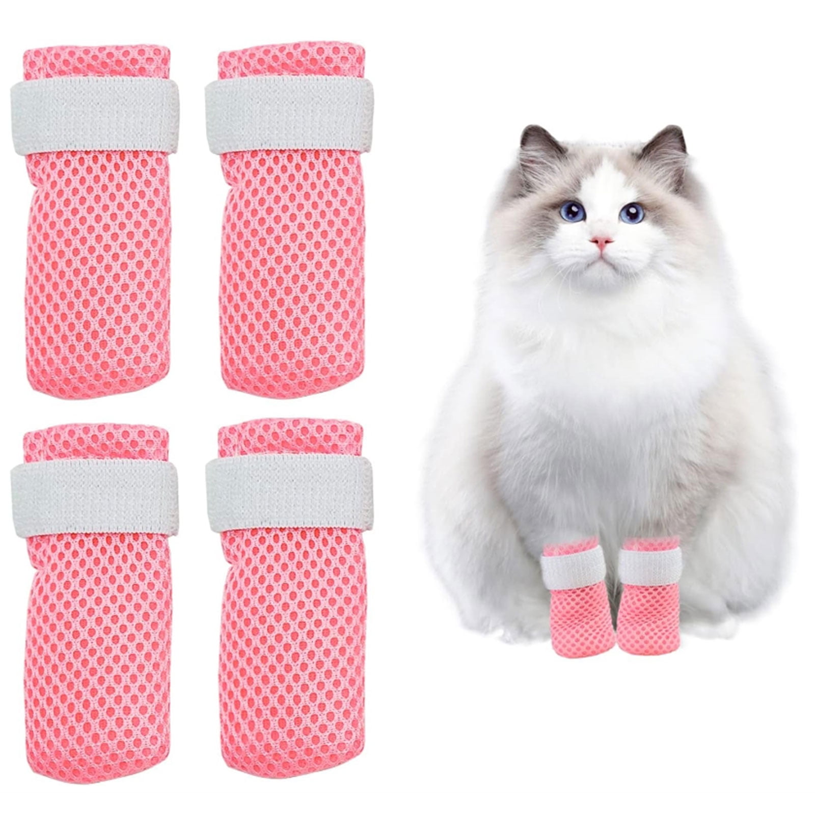 Cat Boots,paw Covers AntiScratch Cat Foot Covers for Cats Adjustable