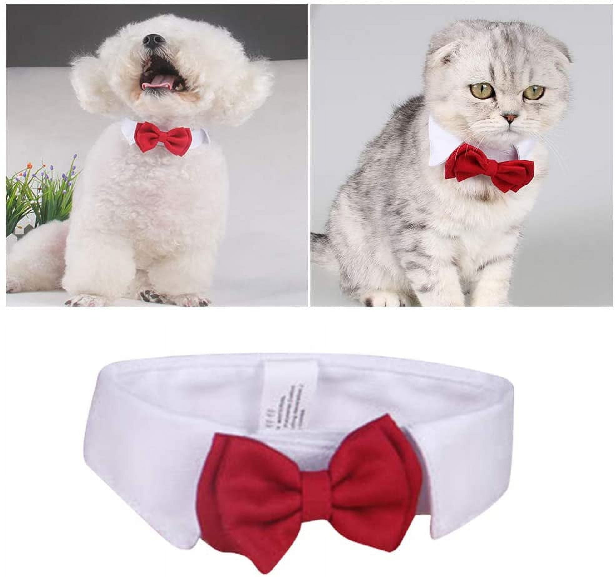 Cat Bow Tie Collar Red Bow Adjustable Cat Collar Formal Pet Bow