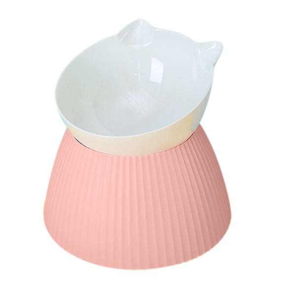 Cat Bowl Anti Vomiting,Tilted Elevated Feeder Bowl,Ceramic Pet Food Bowl for Protect Pet Spine