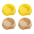 thumbnail image 1 of Cat Bowl Dog Bowl Plastic Cat Pet Bowl Cat Drinking Bowl, 4 Pack Light coffee color*2+Yellow*2, 1 of 5