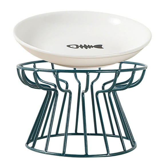 Cat Bowl Shelf, Elevated Cat Bowl, Raised Ceramic Cat Dish with Metal Stand, Pet Water or Food Feeding Station for Indoor Cats, Kitten, Puppies and Small Dogs(No Cat Bowl!!)