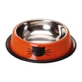 thumbnail image 1 of Cat Bowls for Food and Water,Rapsrk Non-Slip Stainless Steel Small Food Bowls 8 Oz Pet Bowl with Removable Rubber Base Dog Bowl,Stackable Cat Puppy Dishes Bowls with Cute Cats Painted(6Inch,Orange), 1 of 6