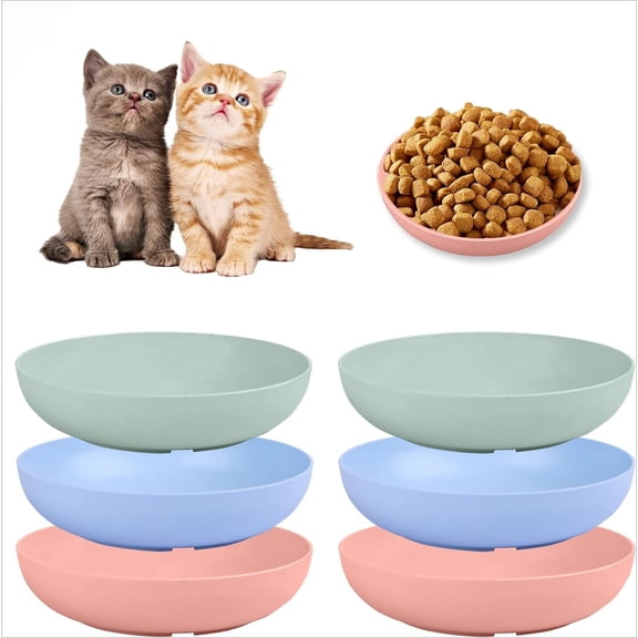 Cat Bowls Wheat Straw 6pcs Whisker Fatigue Cat Bowl 5.71.37in for Kittens