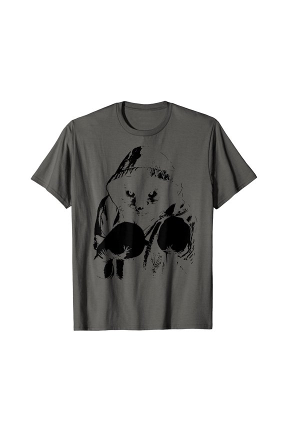 Cat Boxing Creative Animal Lovers Cool Boxer T-Shirt Unisex Full Size S-5XL
