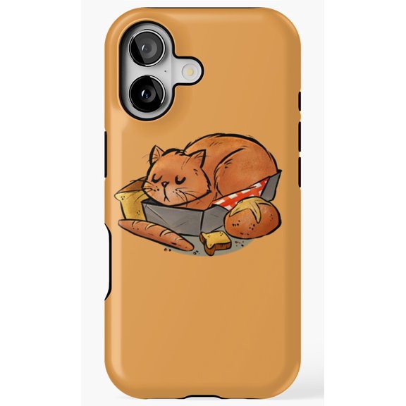 Cat Bread Feline Loaf Funny Art Phone Case for iPhone 11 12 13 14 15 16 17 Pro Max