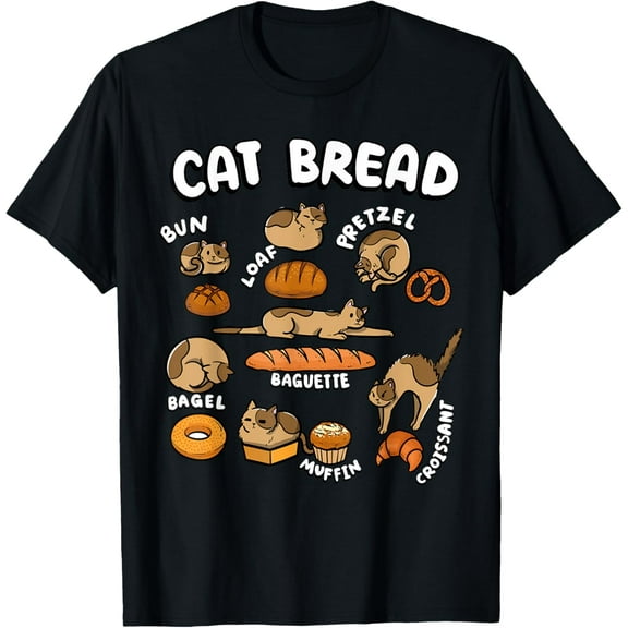 Cat Bread Foodie Kittten Pet Owner Loaf Lover Cat T-Shirt Tops Tee