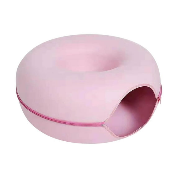 Cat Breathable Cat Round Removable Washable Zipper Closed Training Toy Cat Tunnel Donut Cat Suitable for Cute Pets