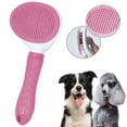 thumbnail image 1 of Cat Brush, Dog Self Cleaning Slicker Brush, Pet Shedding Grooming Brushes Remove Long Short Hair Massaging Comb Indoor Cat, Removes Loose Undercoat for Puppy Kitten, Pink, 1 of 7