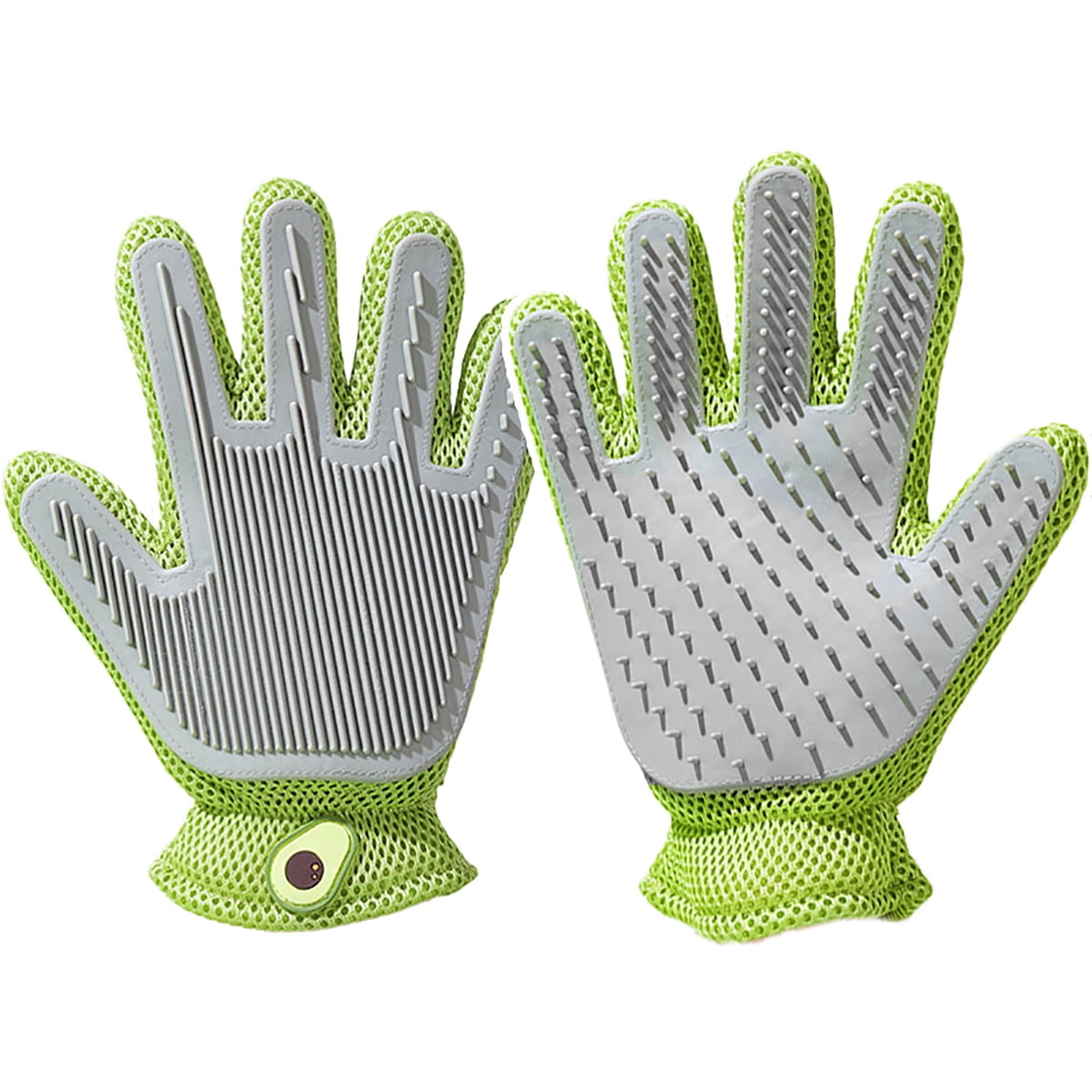 Cat Brush Glove,Double-Sided Silicone Five Finger Massage Bath Pet ...