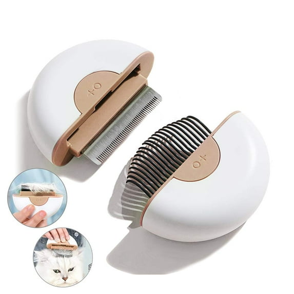 Cat Brush Set, Cat Brush for Shedding and Grooming, Pet Massage Comb (Brown)