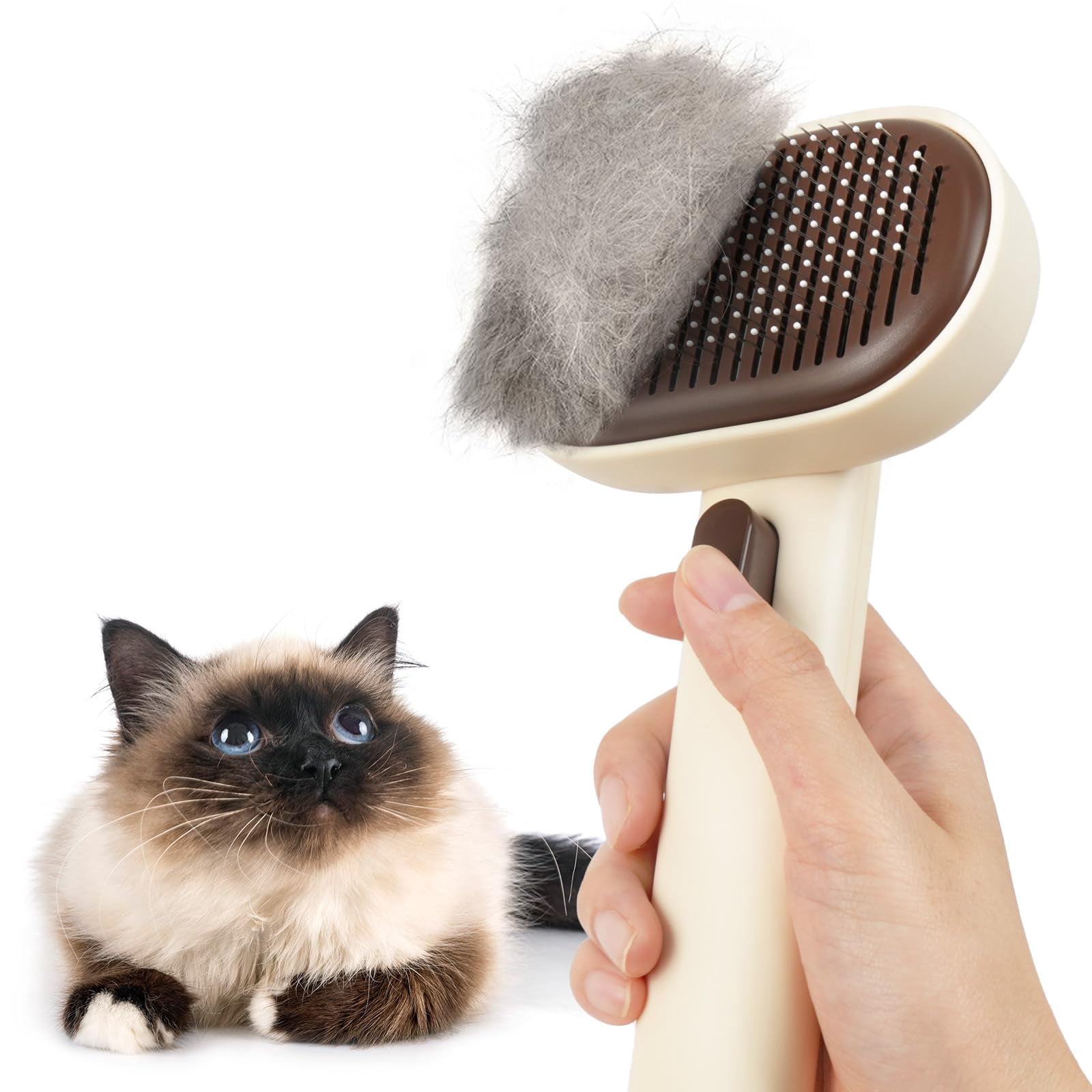 Cat Brush for Shedding, Cat Brushes for Indoor Cats, Cat Brush for Long or Short Haired Cats, Cat Grooming Brush Cat Comb for Kitten Rabbit Massage Removes Loose Fur