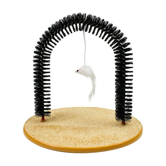 Cat Brush and Scrubber, Self Grooming Cat Scratcher for Indoor Cats, Pet Scrubber Toy for Hair Removal, 14.17x13.38x11.22 Inches