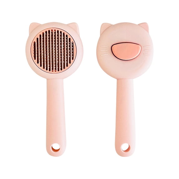 Cat Brush for Short or Long Haired Cats Dogs Rabbits, New Upgrade Cute Dog Brush with Release Button for Massage and Removes Loose Fur