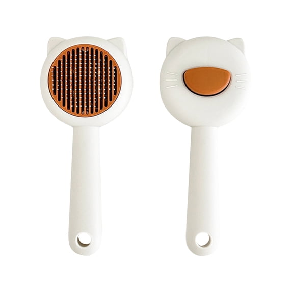 Cat Brush for Short or Long Haired Cats Dogs Rabbits, New Upgrade Cute Dog Brush with Release Button for Massage and Removes Loose Fur