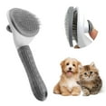 thumbnail image 1 of Cat Brush with Release Button - Effective Hair Removal Tool for Indoor Pets with Long or Short Hair, Say Goodbye to Loose Fur and Tangles, 1 of 7