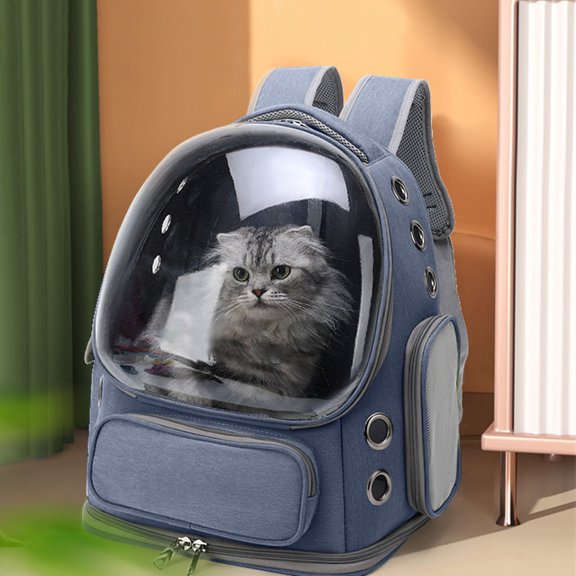 Cat Bubble Backpack,Breathable Cat Backpack Carrier Large Space Pet Travel Carrier for Kitty Small Dogs up to 15lbs,Transparent Cat Carrier for Hiking Camping Outdoor Travel