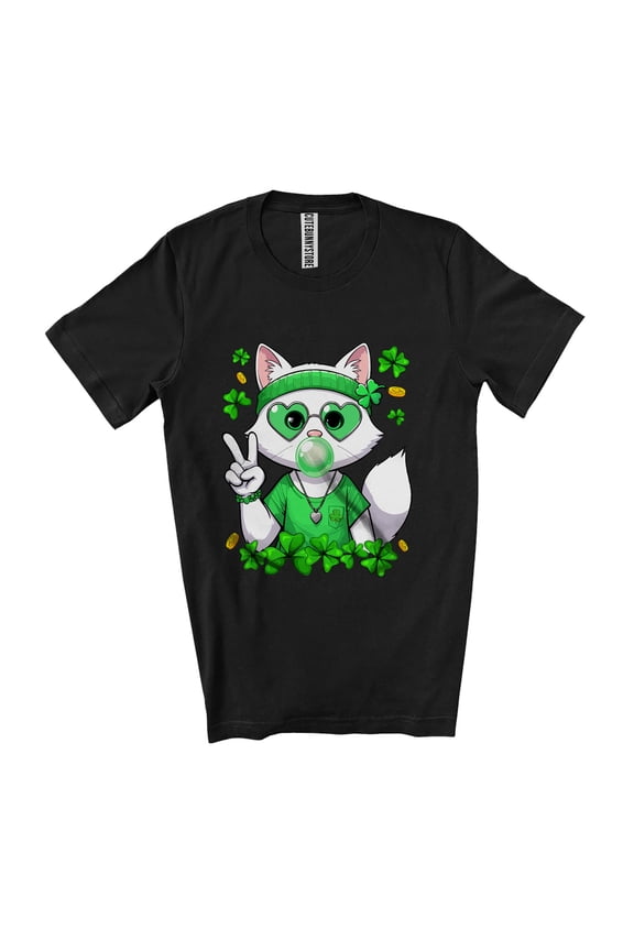 Cat Bubble Sunglasses; Amazing St. Patrick's Day Lucky Irish Shamrock Lover Unisex T-Shirt