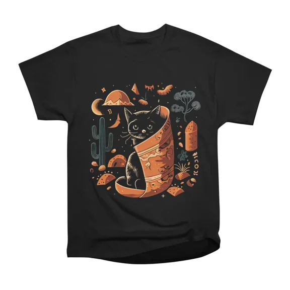 Cat Burrito Blanket T-Shirt Tee Gift For Him Merch For Her Apparel For Friend
