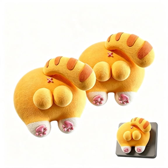Cat Butt Light Switch Cover, Cat-Shaped Decorative Switch Cover, 3D Novelty Double Rocker Switch Plate, Cute Cat Butt Wall Decor, Perfect For Bedroom Bathroom Kitchen Indoor Home Decoration (1pcs)