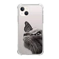 thumbnail image 1 of Cat Butterfly Case Compatible with iPhone 13 Mini,Aesthetic Art Design TPU Full Cover Shock-proof Case, 1 of 6
