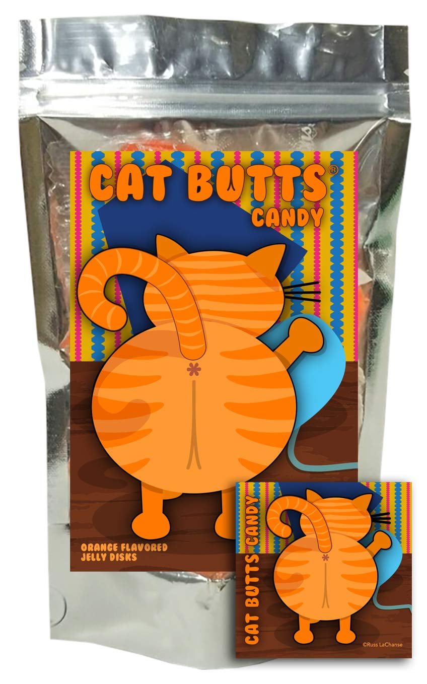 Cat Butts Orange Flavored Fruit Jellies Funny Halloween Fat Free