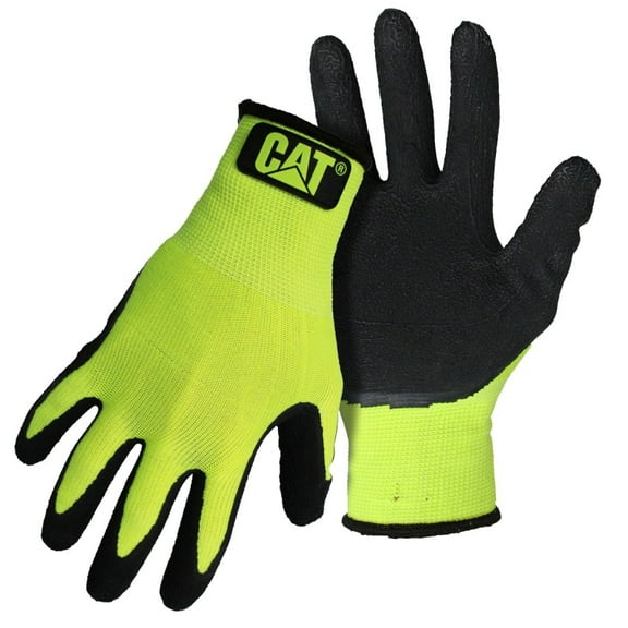 Cat CAT017418M Hivis Poly Knit Coated Palm Glove