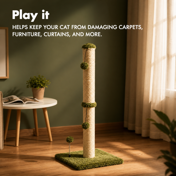 Cat Cactus Green 34 inches for Adult Cats