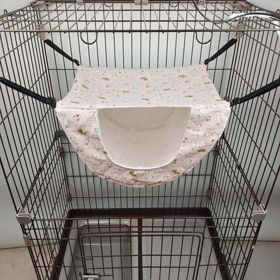 Cat Cage Hammock, Double Layer Soft Plush Hanging Pet Bed, Suitable for Indoor Cats Kitten Ferret Hamster Rabbit or Small Animals, 2 Level Comfortable Hammock Bed for Spring/Summer/Winter