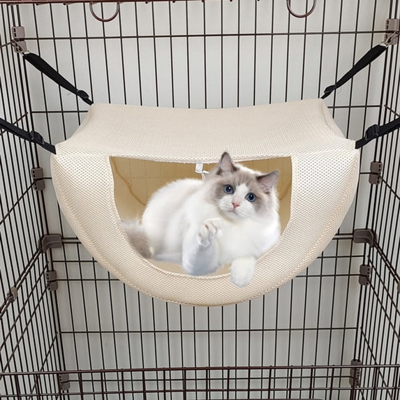 Cat Cage Hammock Hanging Pet Bed Double Layer Soft Plush Hanging Pet Comfortable Hammock Bed for Indoor Kitten Ferret Hamster Rabbit or Small Animals