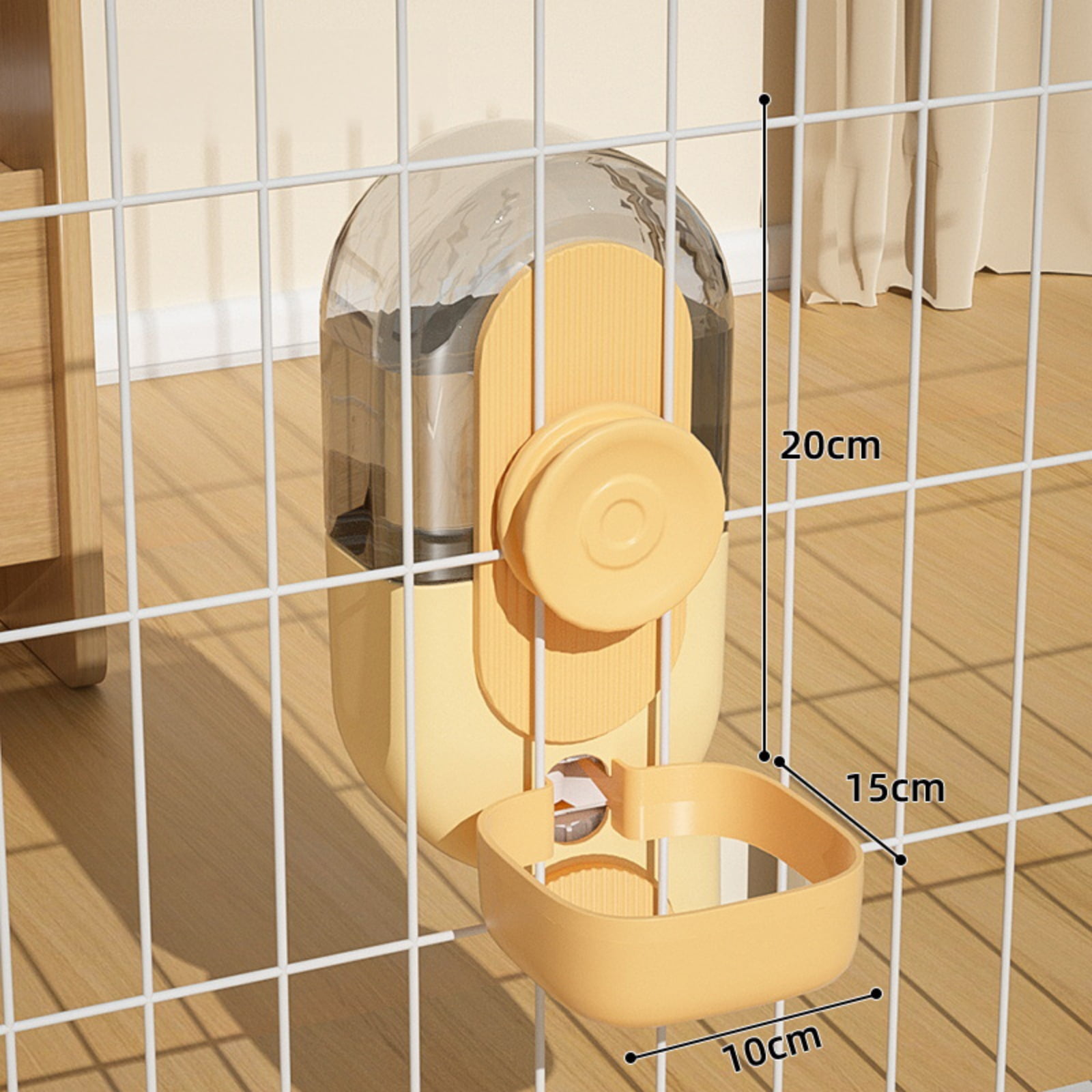 Cat Cage Hanging Automatic Food Water Dispenser, Gravity Dog Feeder and Water Dispenser Set, Cat Food and Water Dispenser Food Bowl for Puppy Bunny