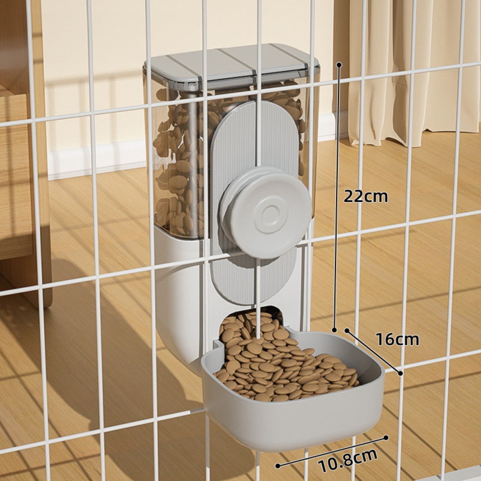 Cat Cage Hanging Automatic Food Water Dispenser, Gravity Dog Feeder and Water Dispenser Set, Cat Food and Water Dispenser Food Bowl for Puppy Bunny