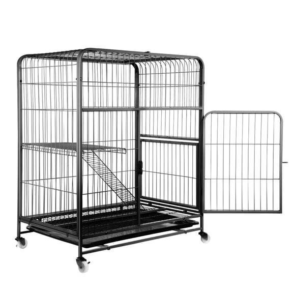 Cat Cage Indoor Cat Enclosures DIY Cat Playpen Metal Kennel for 1-2 Cats, Ferret, Chinchilla, Rabbit, Small Animals