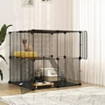 Cat Cage Indoor Cat Enclosures DIY Cat Playpen Metal Kennel with Extra